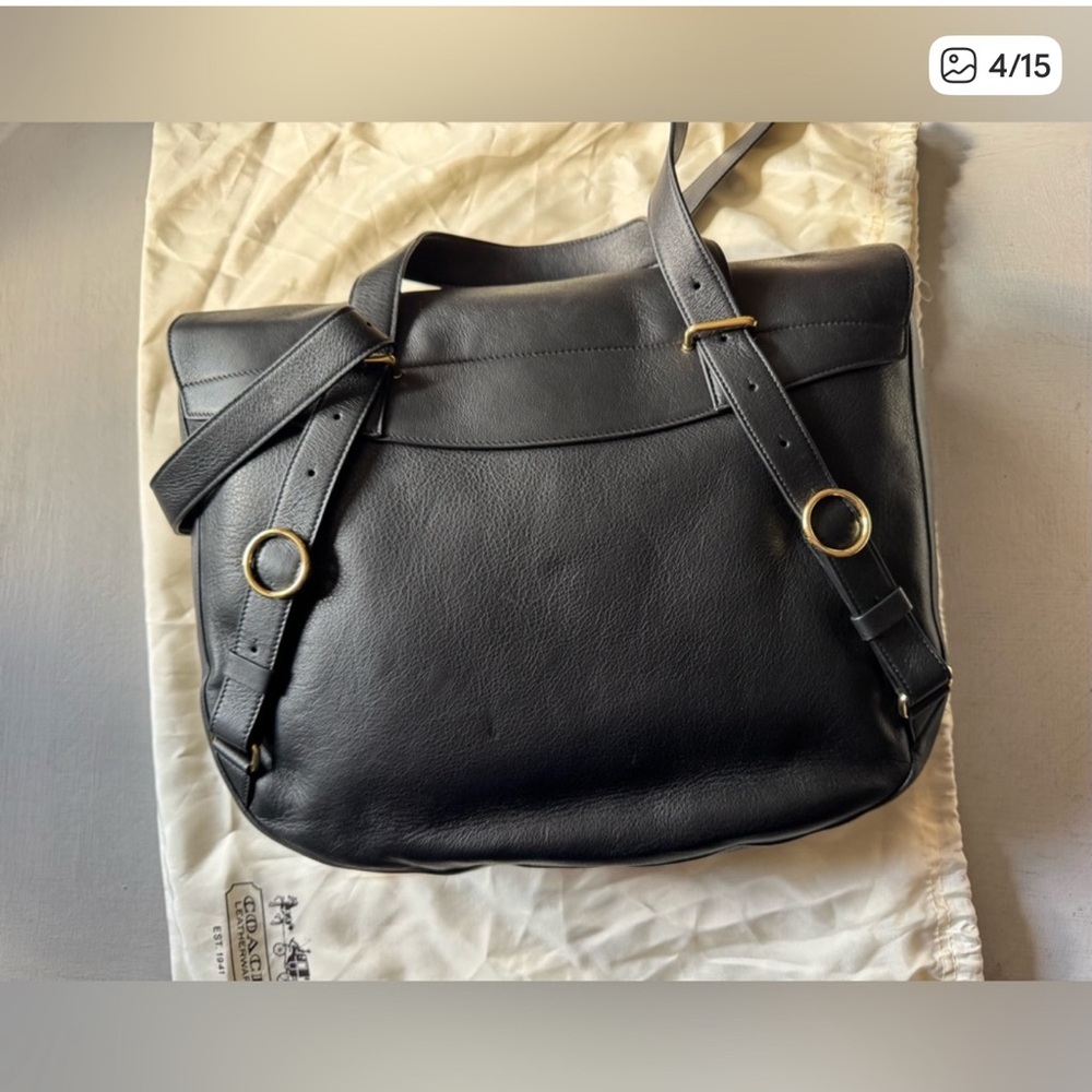 Cuyana Black Leather Convertible Satchel Backpack - Picture 3 of 5
